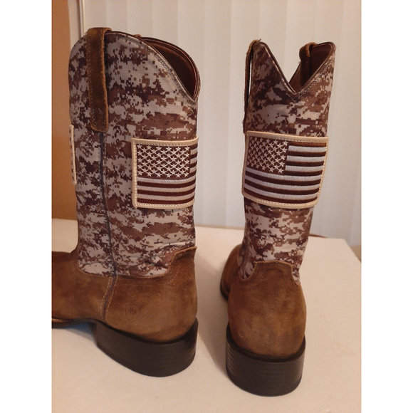 Ariat Men’s Sport Patriot American Flag Boots Sand Camo Print  Square Toe 14EE main image 4